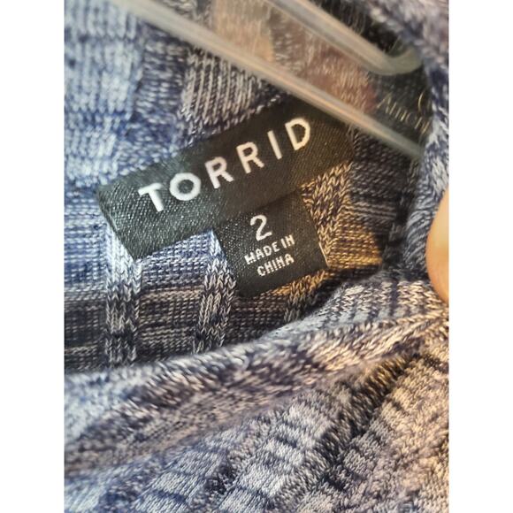 Torrid Heather Blue Cutout Neck Ribbed Dress, Size 2X - Picture 5 of 6